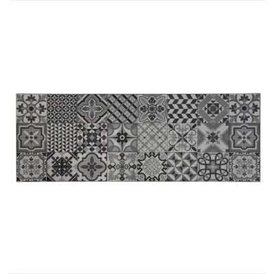 Alfombra cocina Vinilo Hidraulica gris