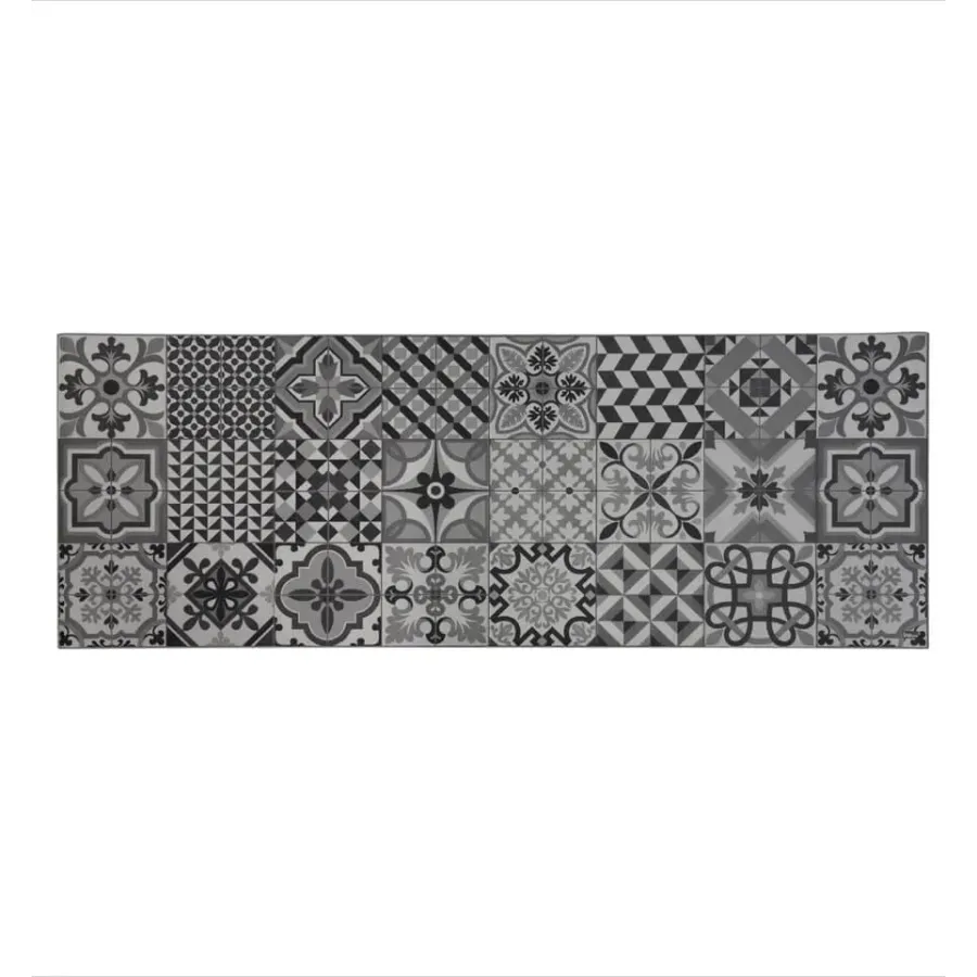Alfombra cocina Vinilo Hidraulica gris