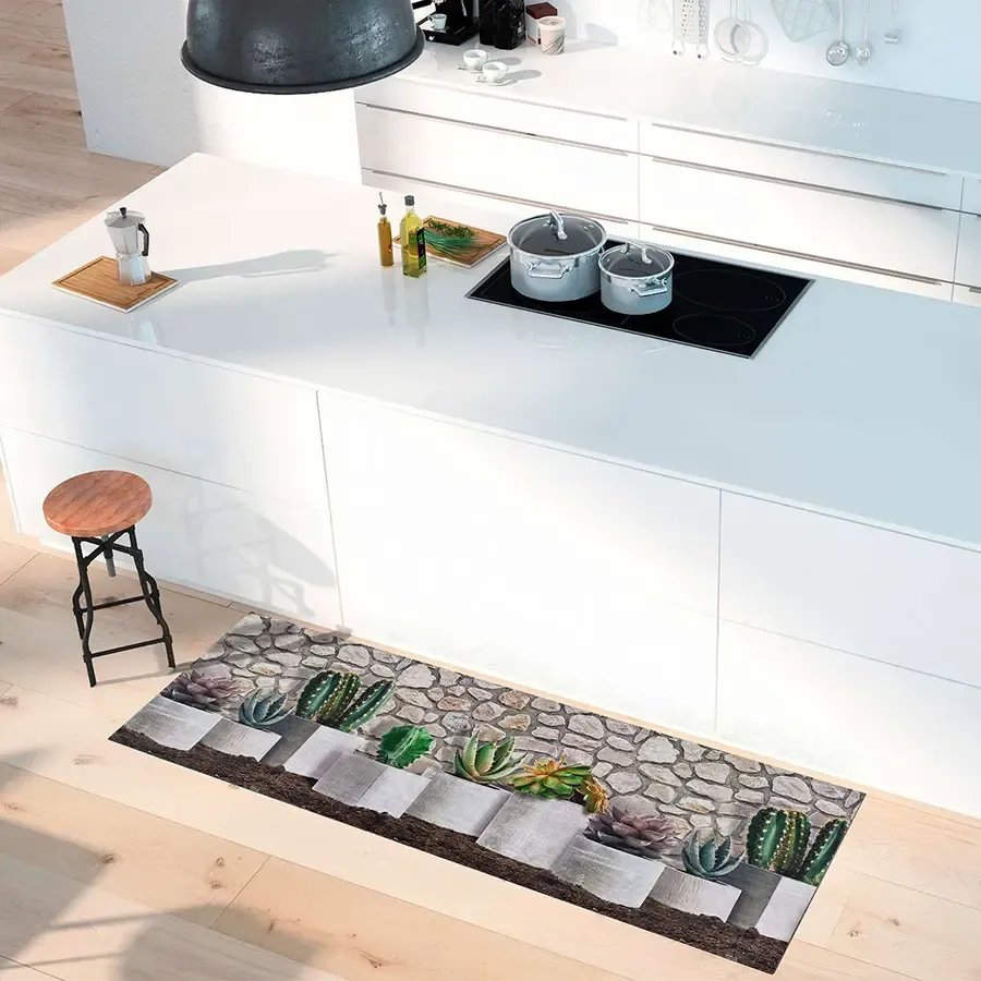 alfombra de cocina cactus